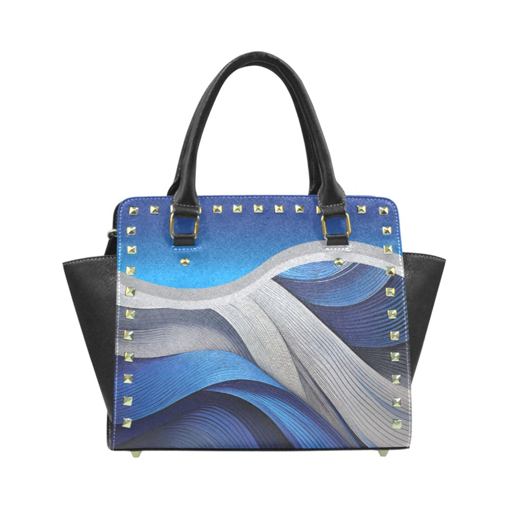 *Blue Ribbon Rivet Shoulder Handbag