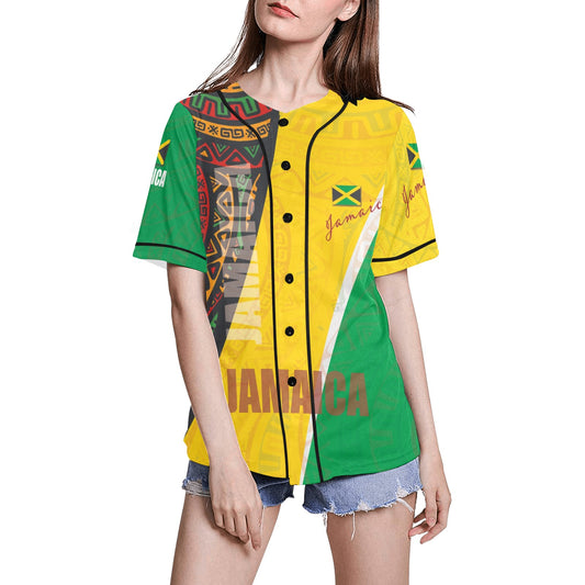 Jamaica Women's All Over Print Baseball Jersey(ModelT50)