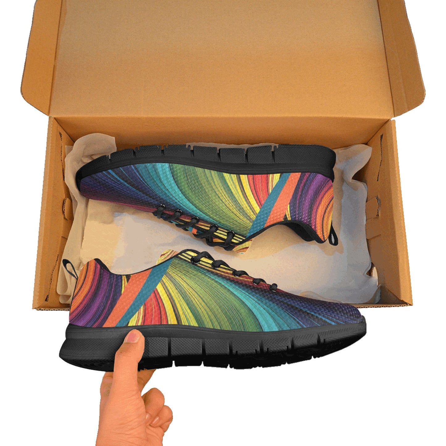 Rainbow Women's Breathable Sneakers (Model 055)