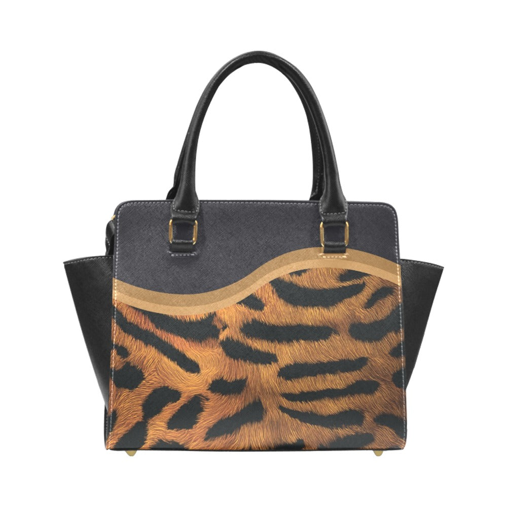 *Tiger Rivet Shoulder Handbag