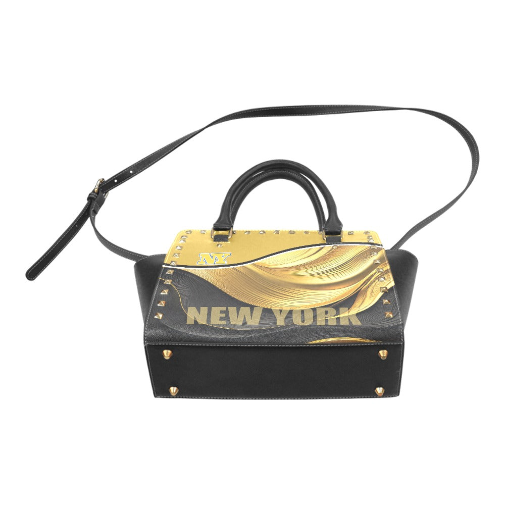 New York Rivet Shoulder Handbag