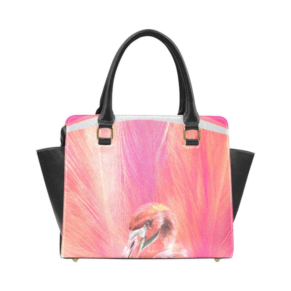 *Flamingo Rivet Shoulder Handbag