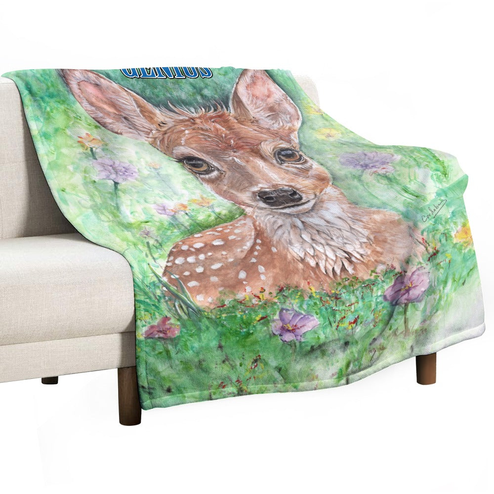 Genius Deer Mom Ultra-Soft Flannel Blanket 60"x80"