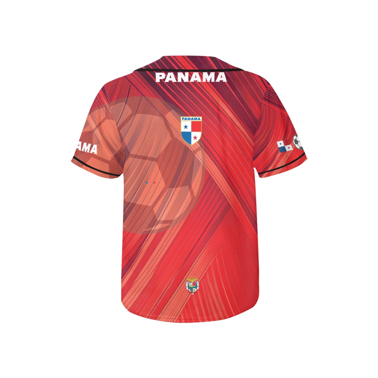 Panama Red Stripes Kid's All Over Print Baseball Jersey(ModelT50)