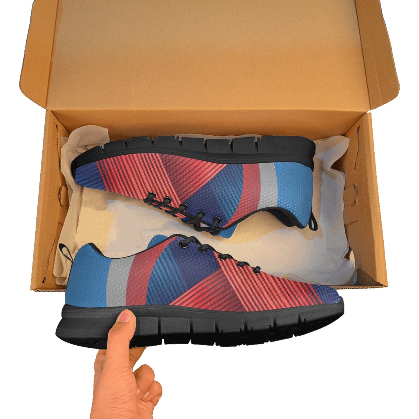Red Ribbon Women's Breathable Sneakers (Model 055)