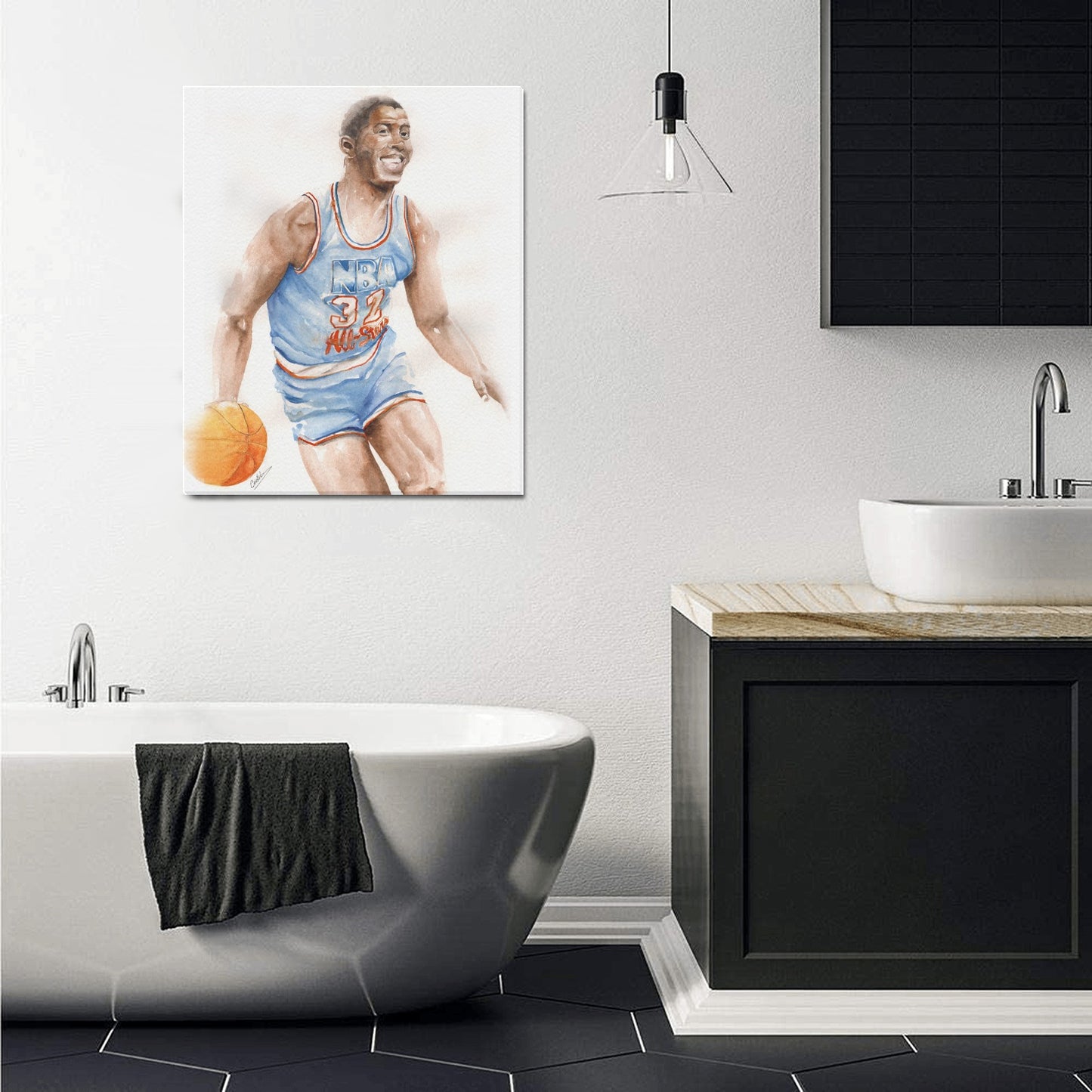 -Magic Johnson Canvas Print 20"x24" Made in the USA