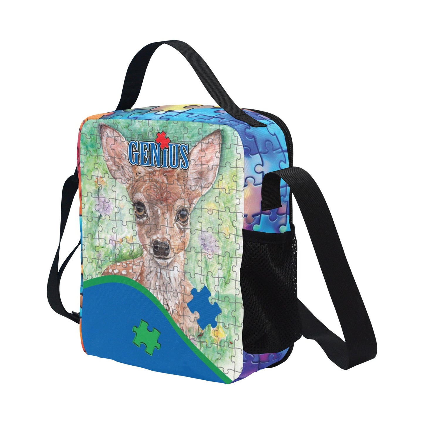 Geniuses All Over Print Crossbody Lunch Bag for Kids (1722)