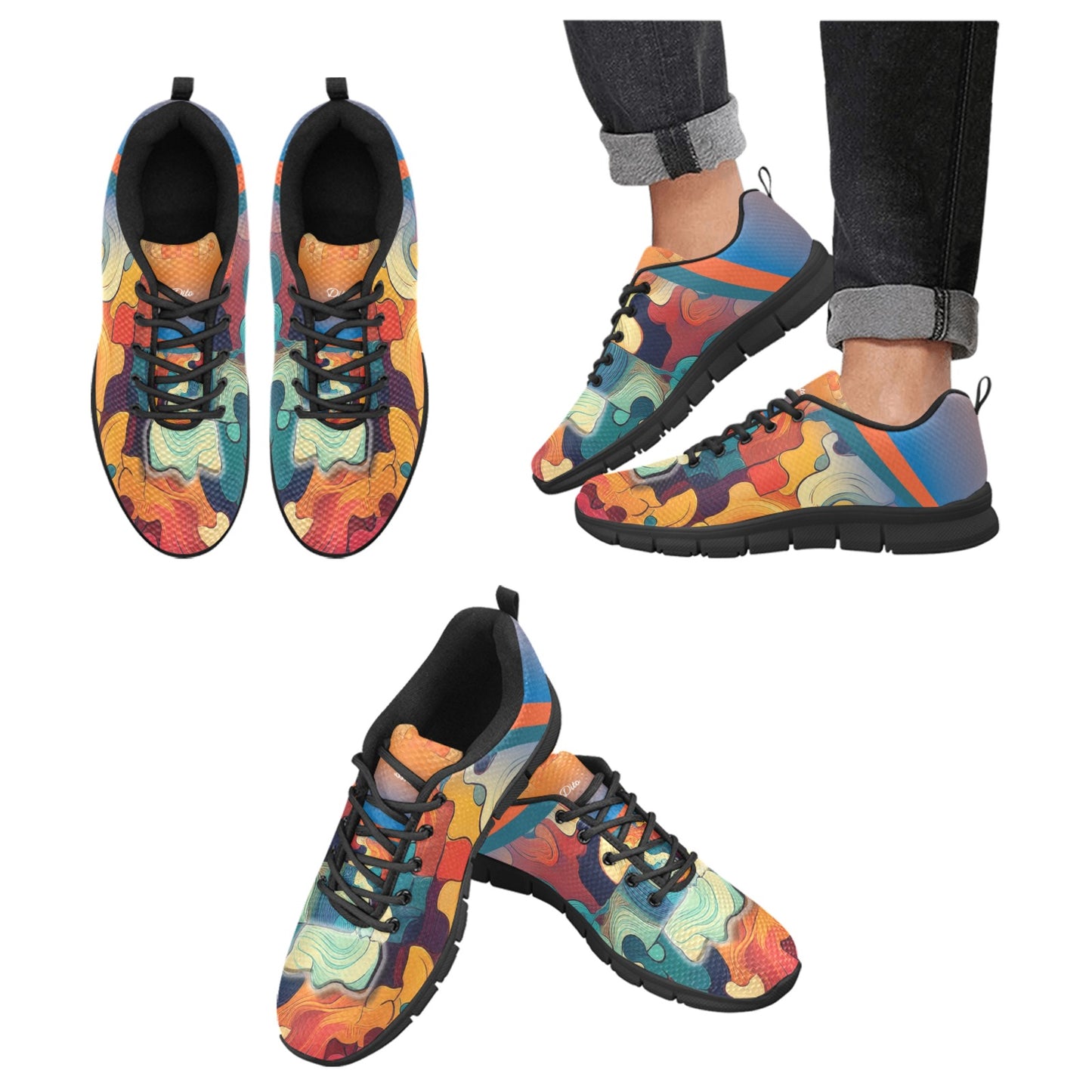 Puzzle Women's Breathable Sneakers (Model 055)