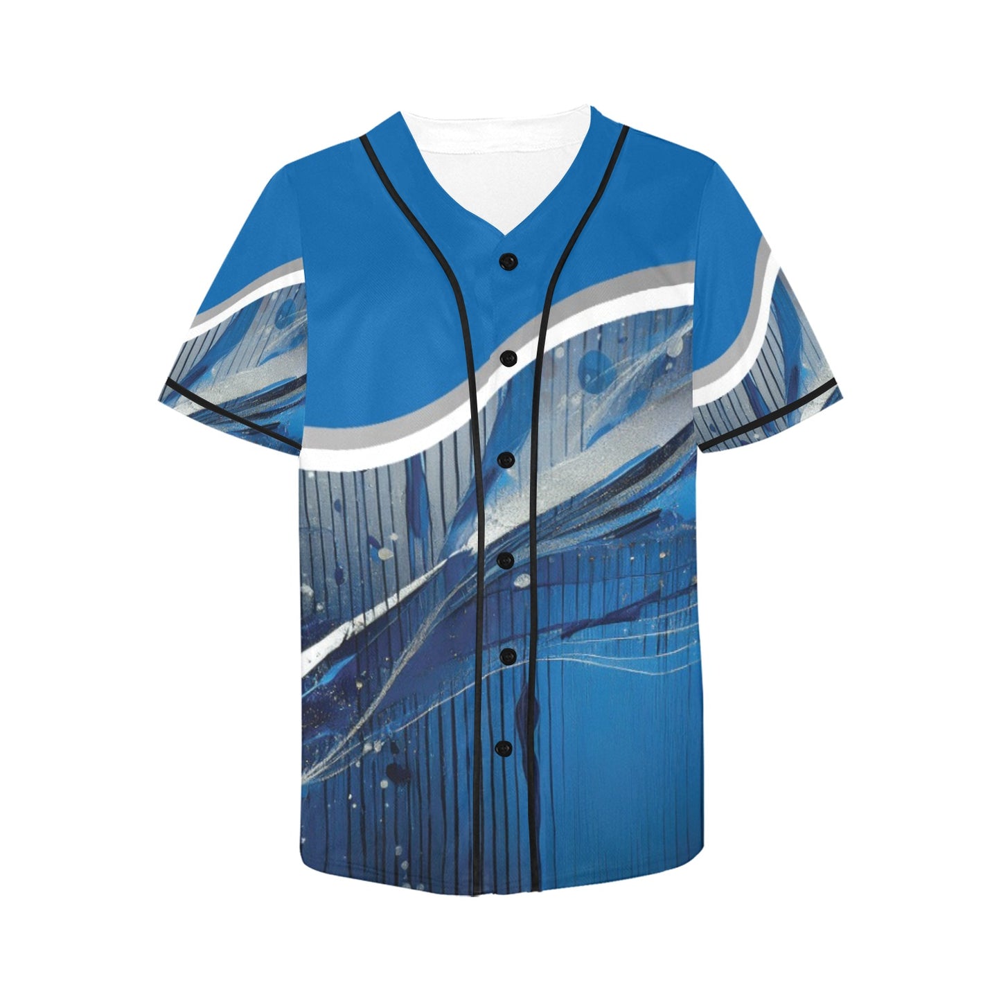 Blue Liquid Women's All Over Print Baseball Jersey(ModelT50)
