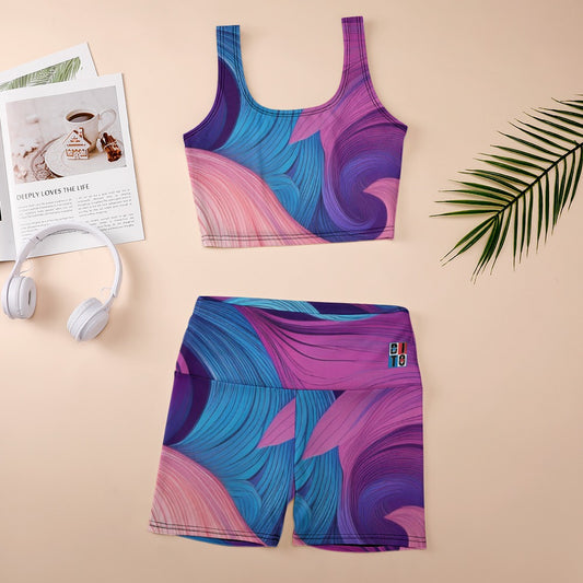 Floral Thread Yoga Vest Set