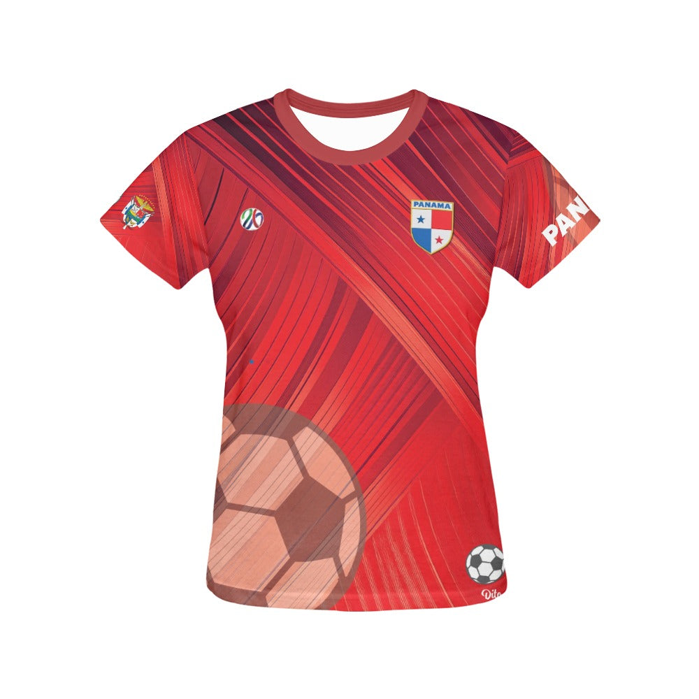 Panama Red Wave Women's All Over Print T-shirt (USA Size) (T40)