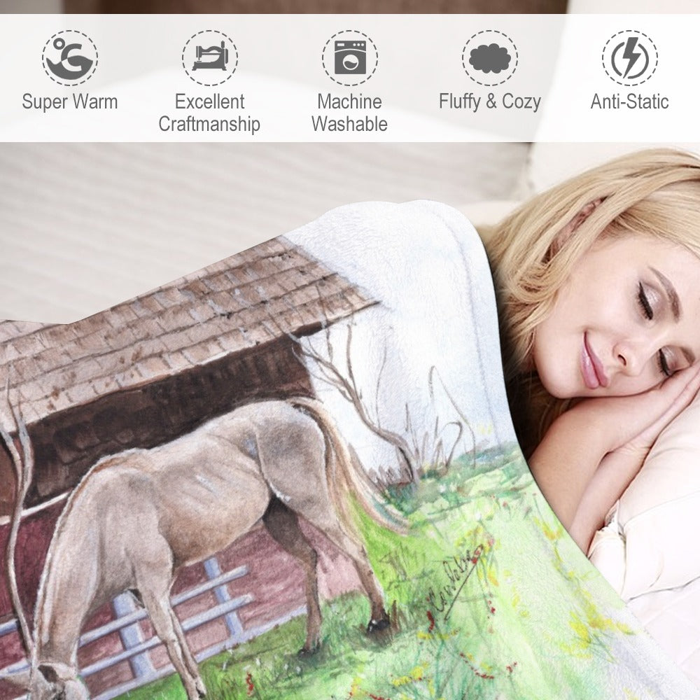 Genius Barn House Ultra-Soft Flannel Blanket 60"x80"