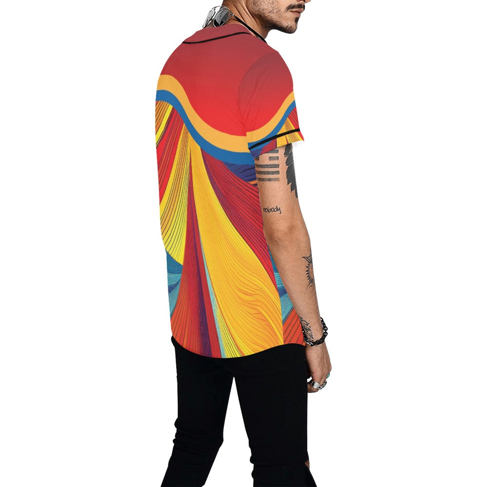 Colorful Men's All Over Print Baseball Jersey (T50)