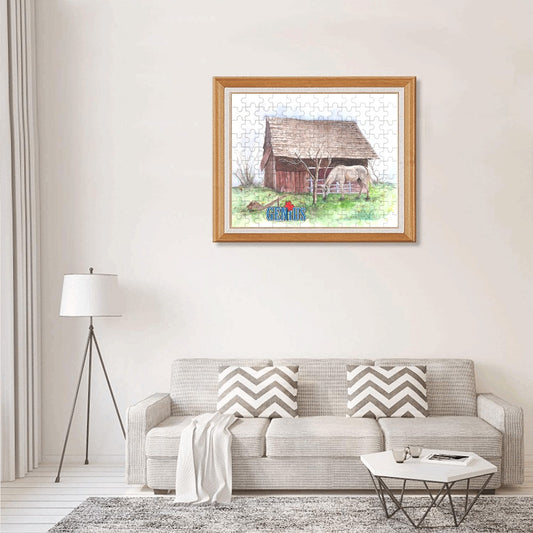 Genius Barn House 120-Piece Wooden Photo Puzzles