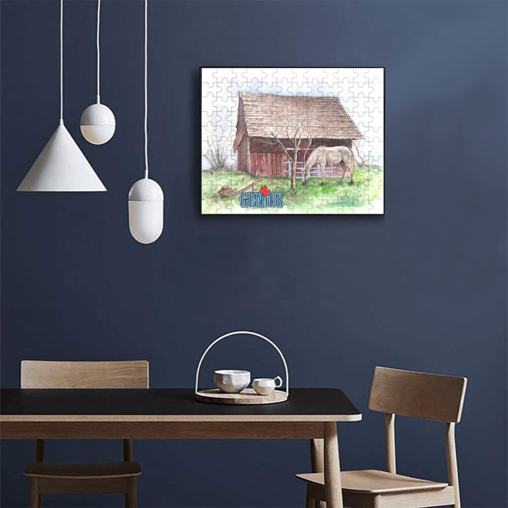 Genius Barn House 120-Piece Wooden Photo Puzzles