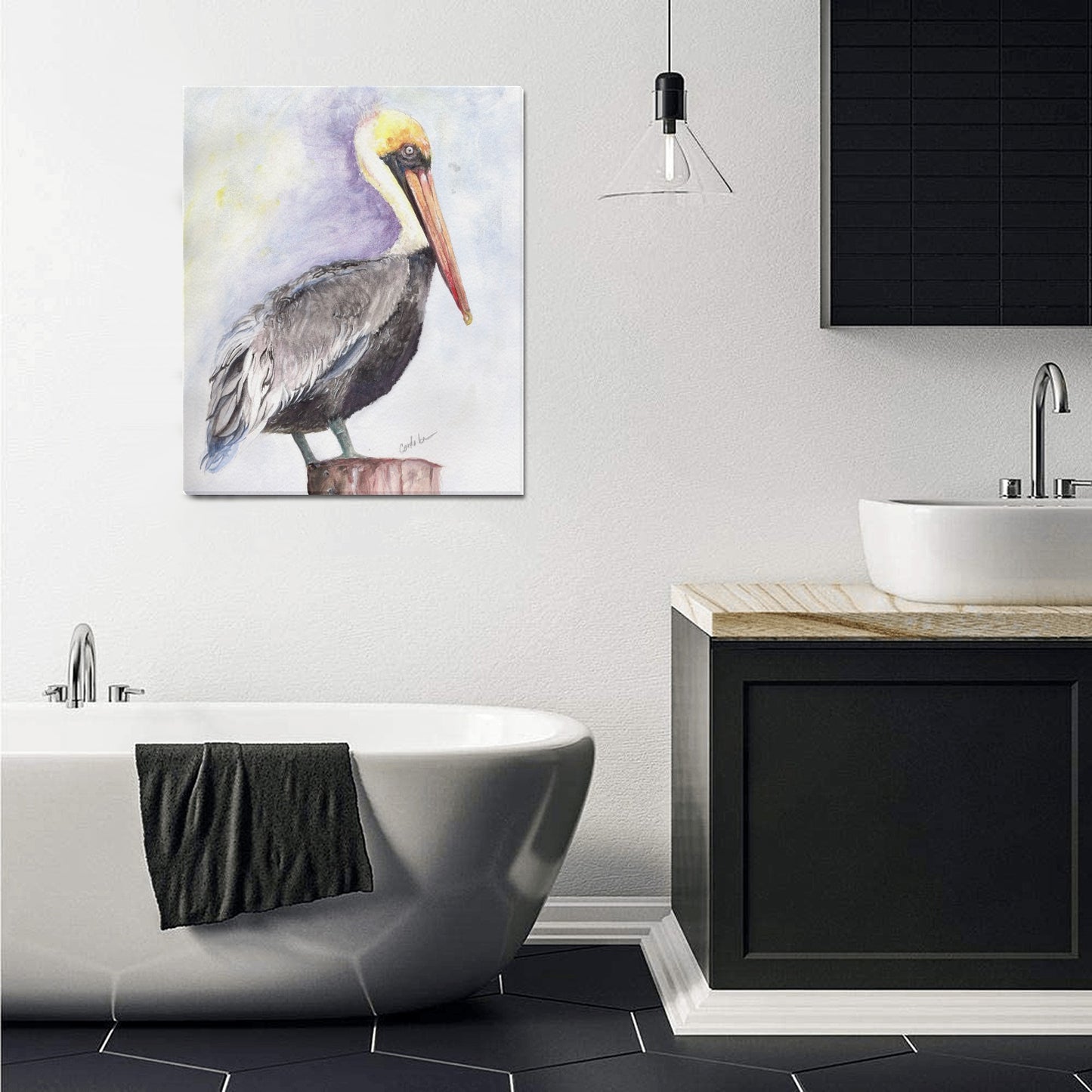 -Pelican Canvas Print 20"x24" Made in the USA