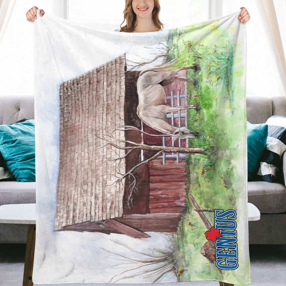 Genius Barn House Ultra-Soft Flannel Blanket 60"x80"