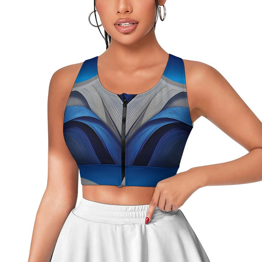 Blue Ribbon Yoga Zipper Vest New Tie-Dye