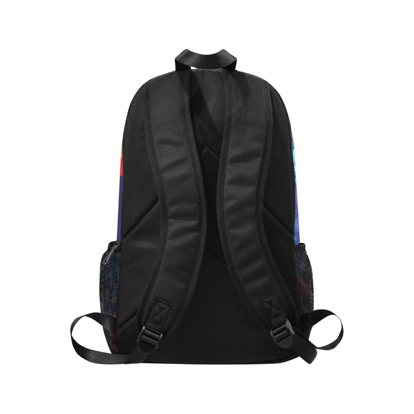 Geniuses Blue Fabric Backpack with Side Mesh Pockets (1659)