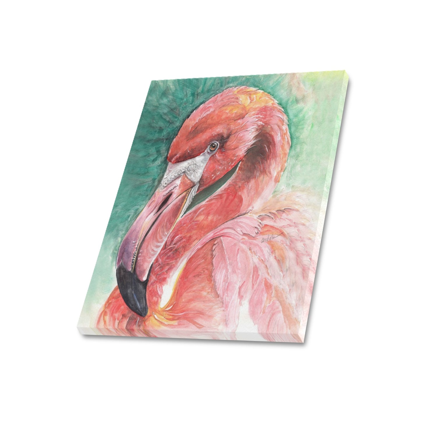 -Flamingo Canvas Print 20"x24" Made in the USA