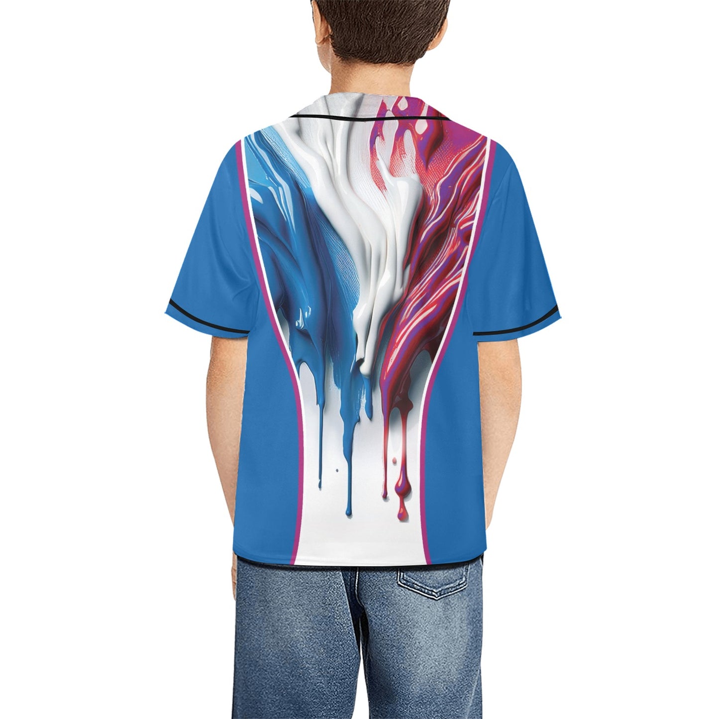 Drip Kid's All Over Print Baseball Jersey(ModelT50)