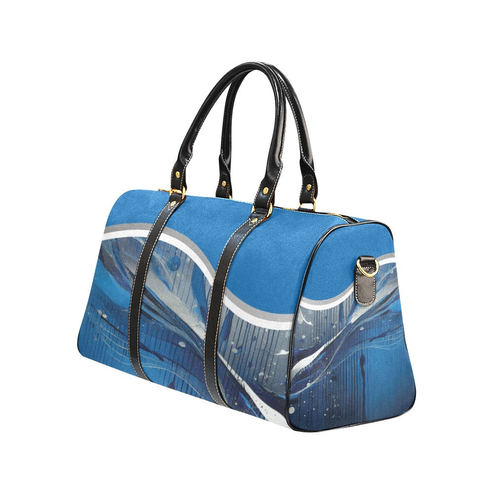 Blue Liquid Travel Bag Black (Small) (Model1639)