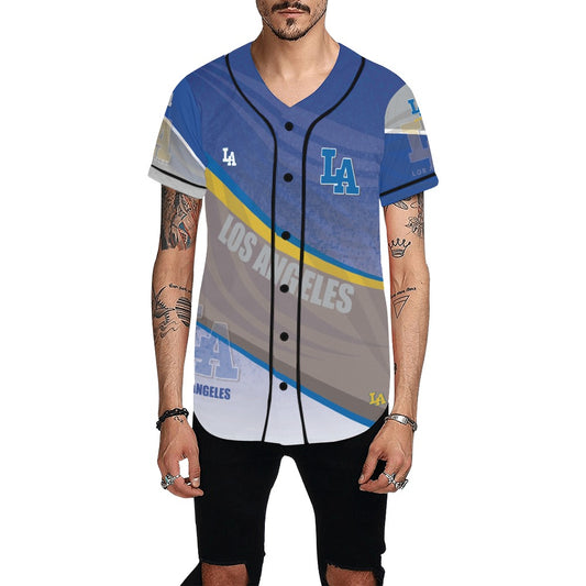 LA Men's All Over Print Baseball Jersey Look (T50)