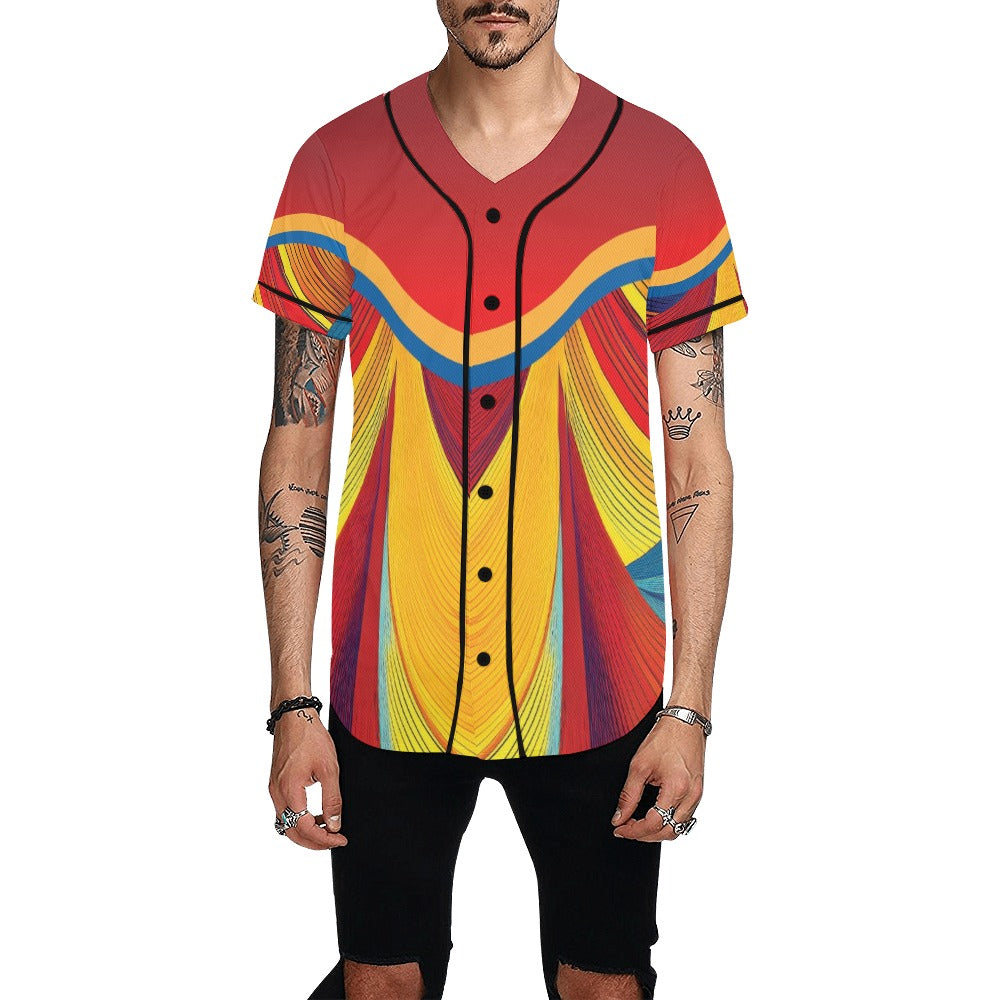 Colorful Men's All Over Print Baseball Jersey (T50)