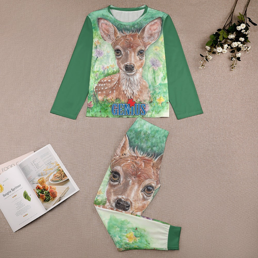 Genius Deer Mom Girl's Pajama suit. (See Size Chart)