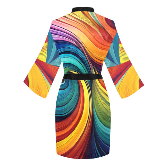 Colorful Women's Long Sleeve Kimono Robe