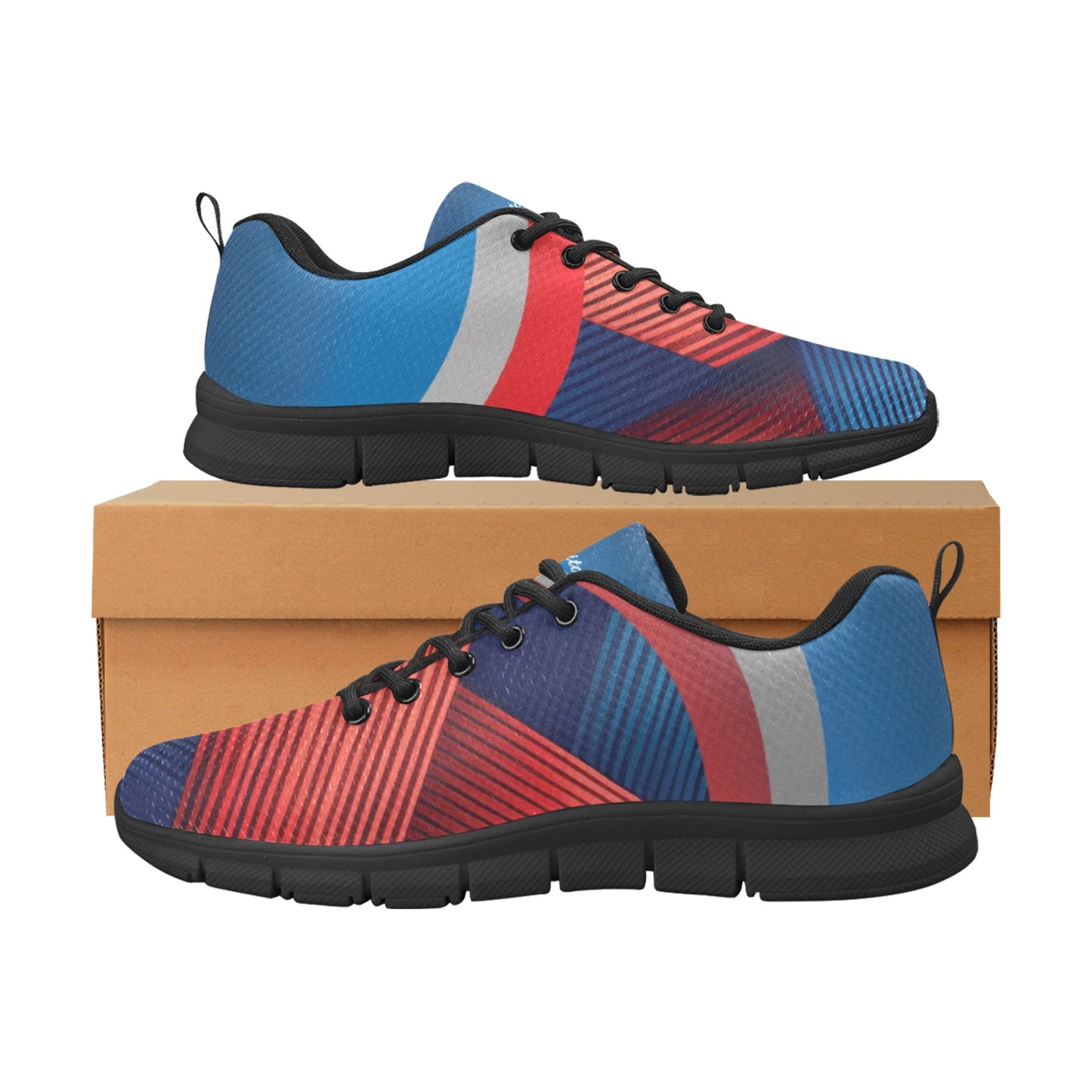 Red Ribbon Men's Breathable Sneakers (Model 055)