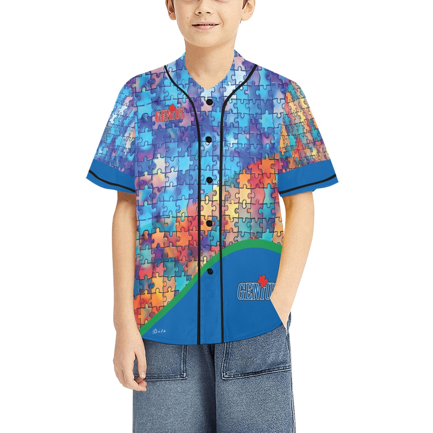 Geniuses Kid's All Over Print Baseball Jersey(ModelT50)