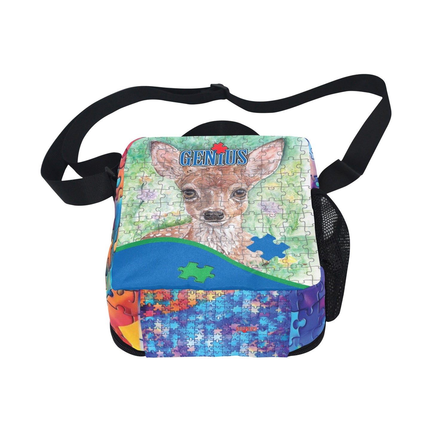 Geniuses All Over Print Crossbody Lunch Bag for Kids (1722)