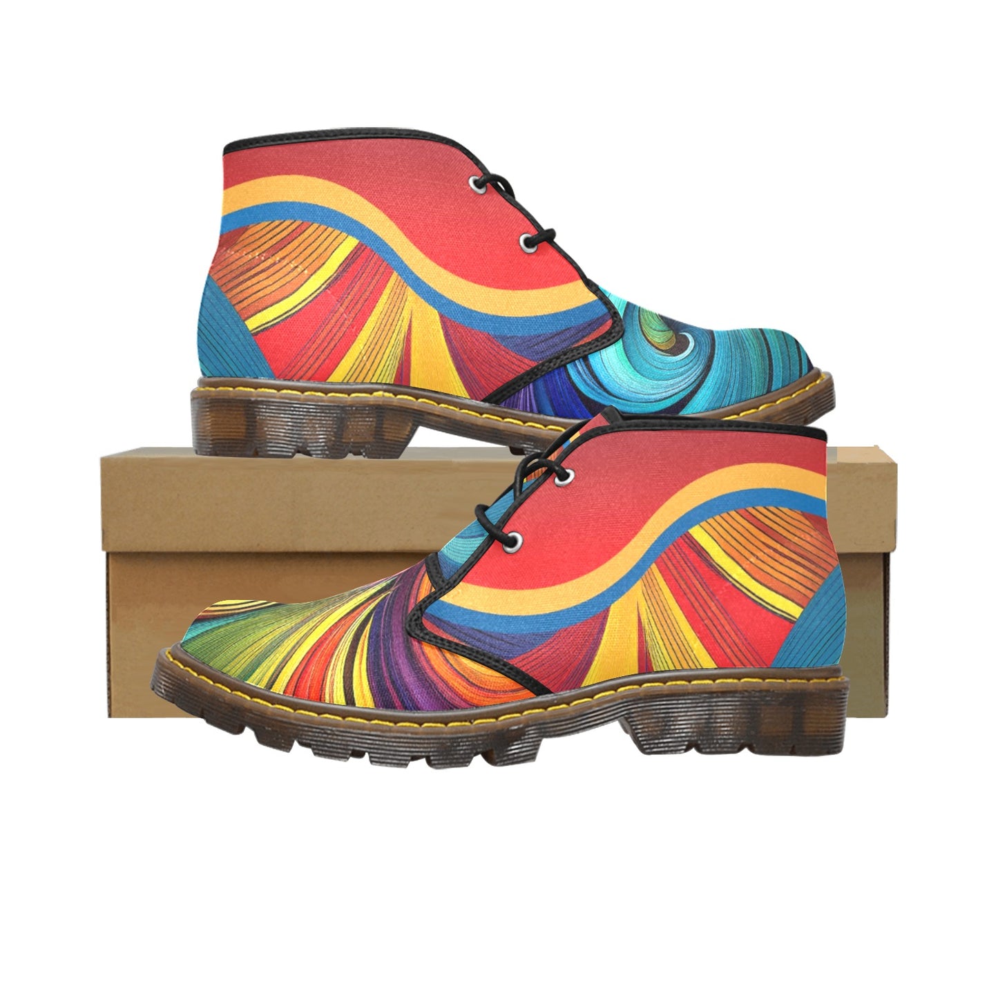 Colorful 2 Men's Canvas Chukka Boots Shoe (Model 2402-1)