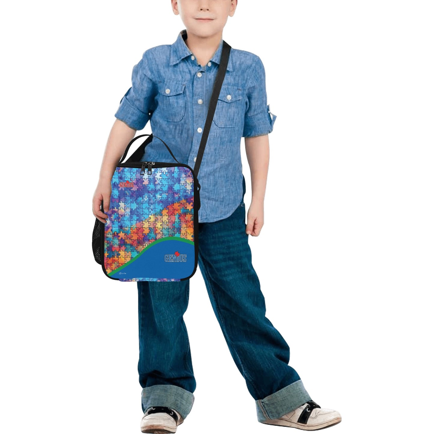 Geniuses All Over Print Crossbody Lunch Bag for Kids (1722)