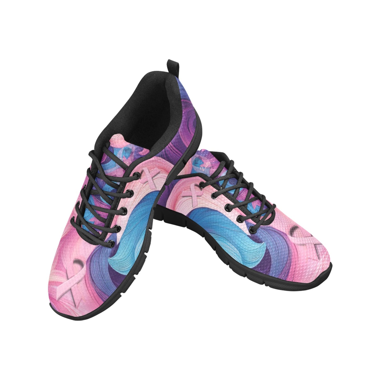 Awareness Blue Pink Men's Breathable Sneakers (Model 055)