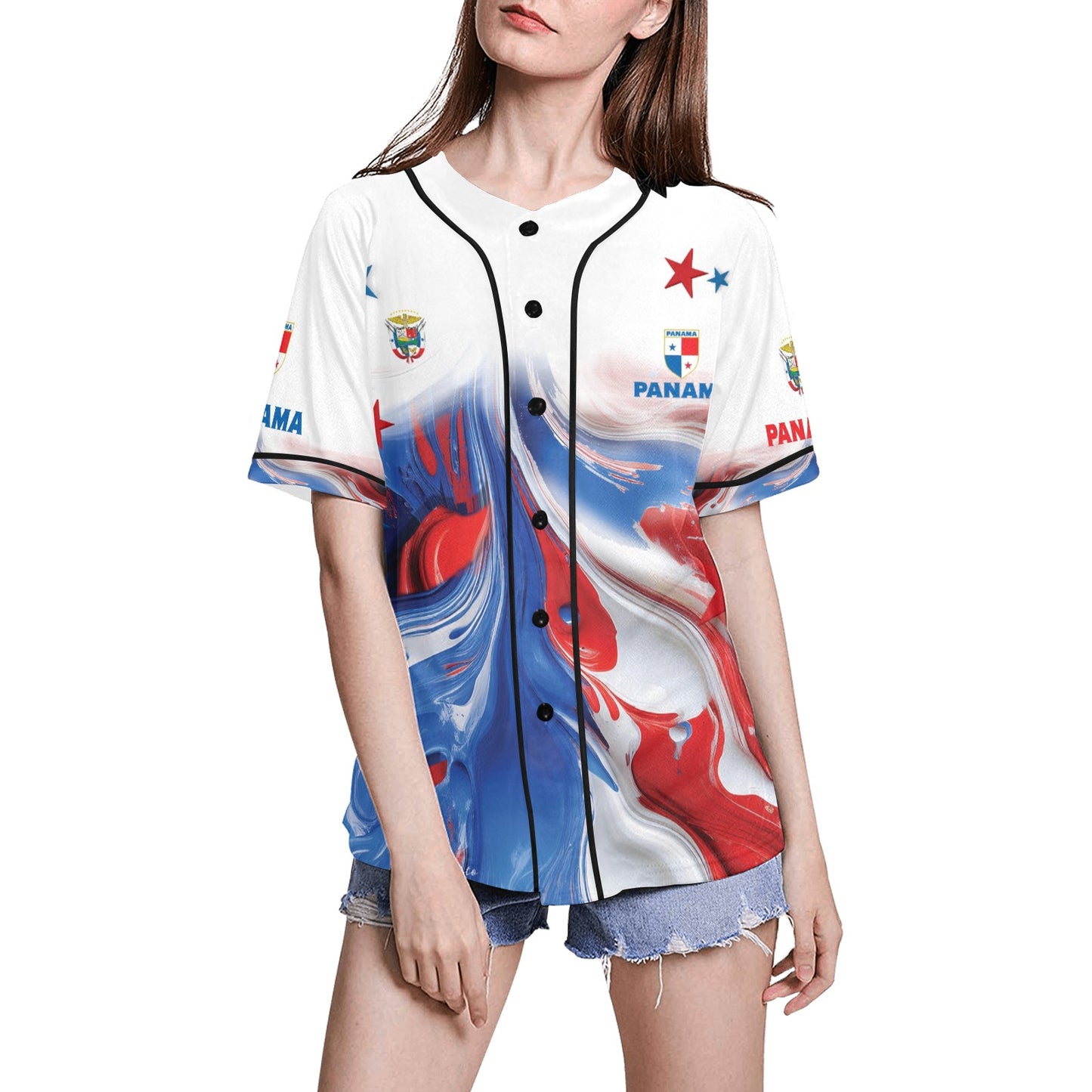 Panama Paint 2 Women's All Over Print Baseball Jersey(ModelT50)