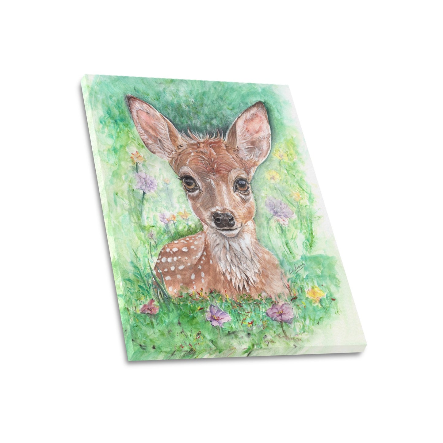 -Deer Mom Canvas Print 20"x24" Made in the USA