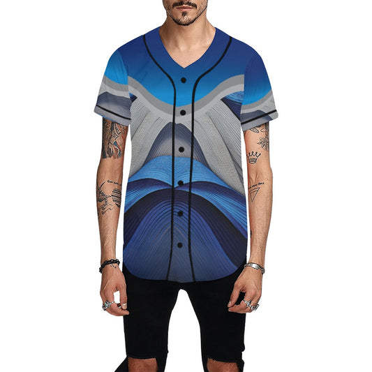 Blue Ribbon Men's All Over Print Baseball Jersey (T50)