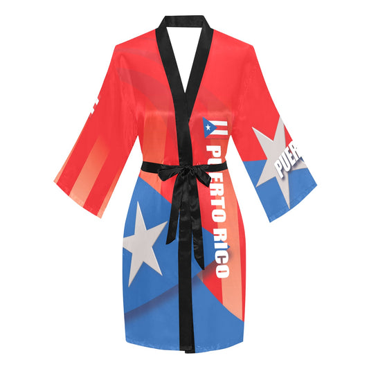 Puerto Rico Women's Long Sleeve Kimono Robe