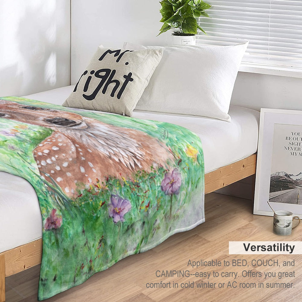 Genius Deer Mom Ultra-Soft Flannel Blanket 60"x80"
