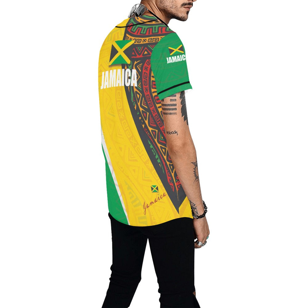 Jamaica Men's All Over Print Baseball Jersey (T50)