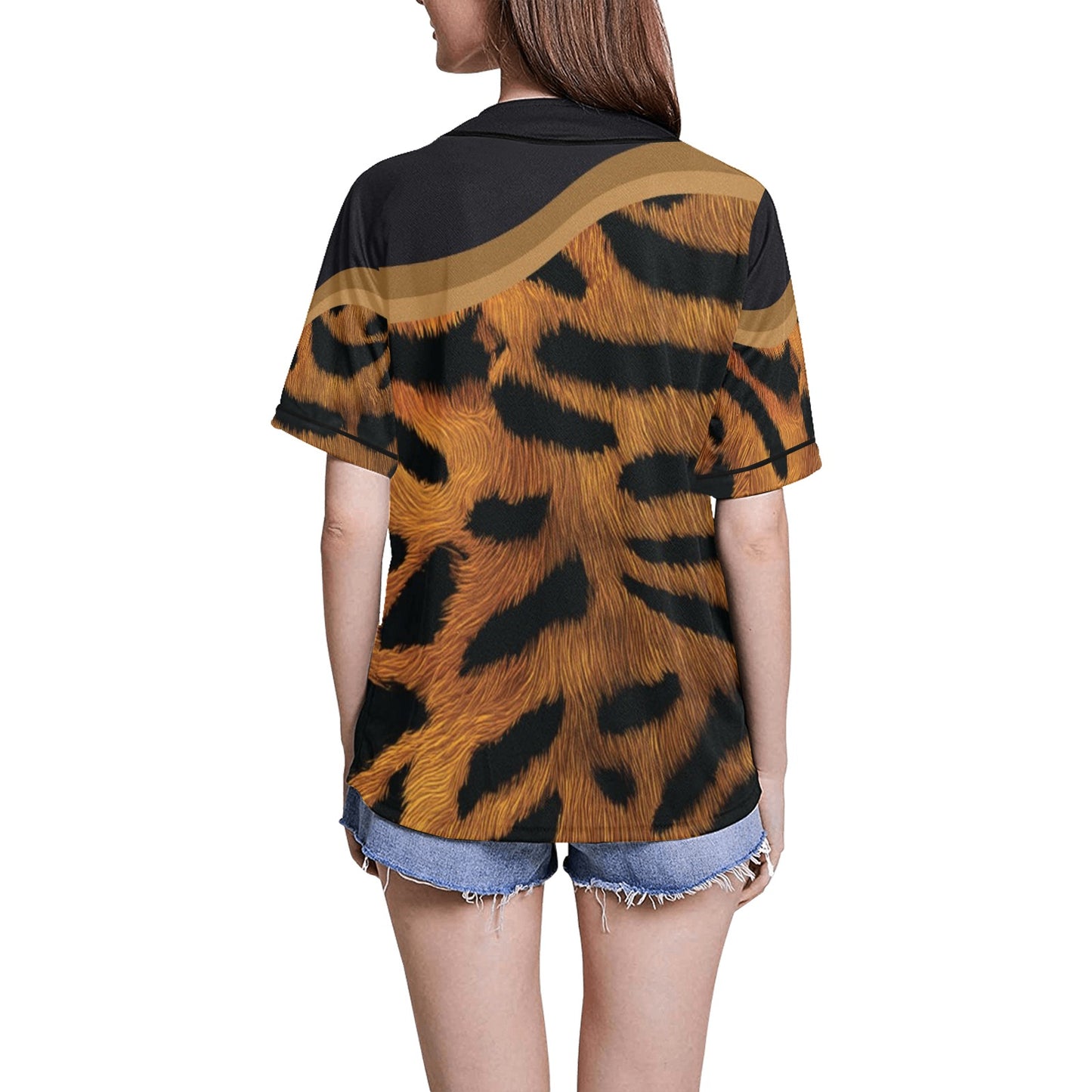 Tiger Women's All Over Print Baseball Jersey(ModelT50)