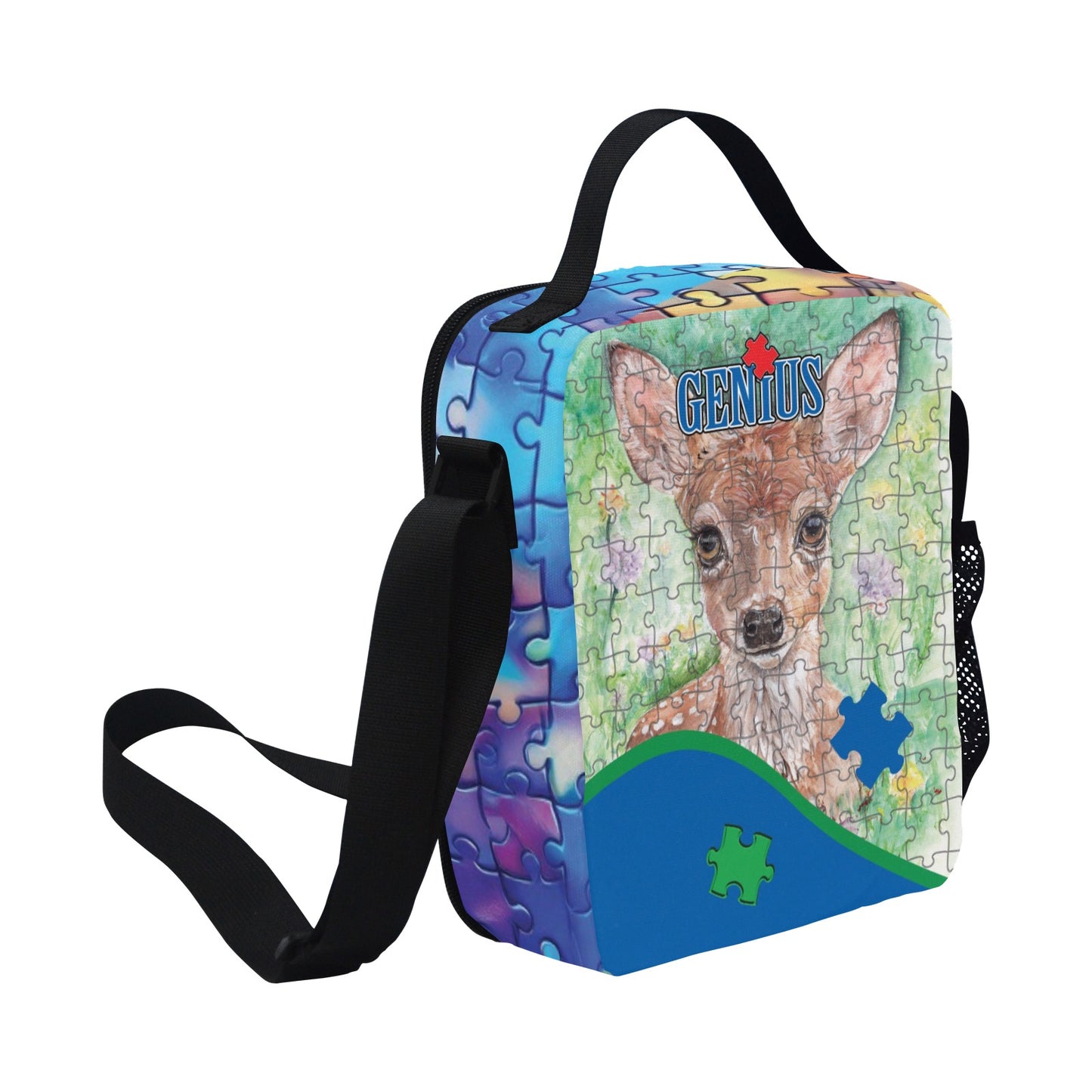 Geniuses All Over Print Crossbody Lunch Bag for Kids (1722)