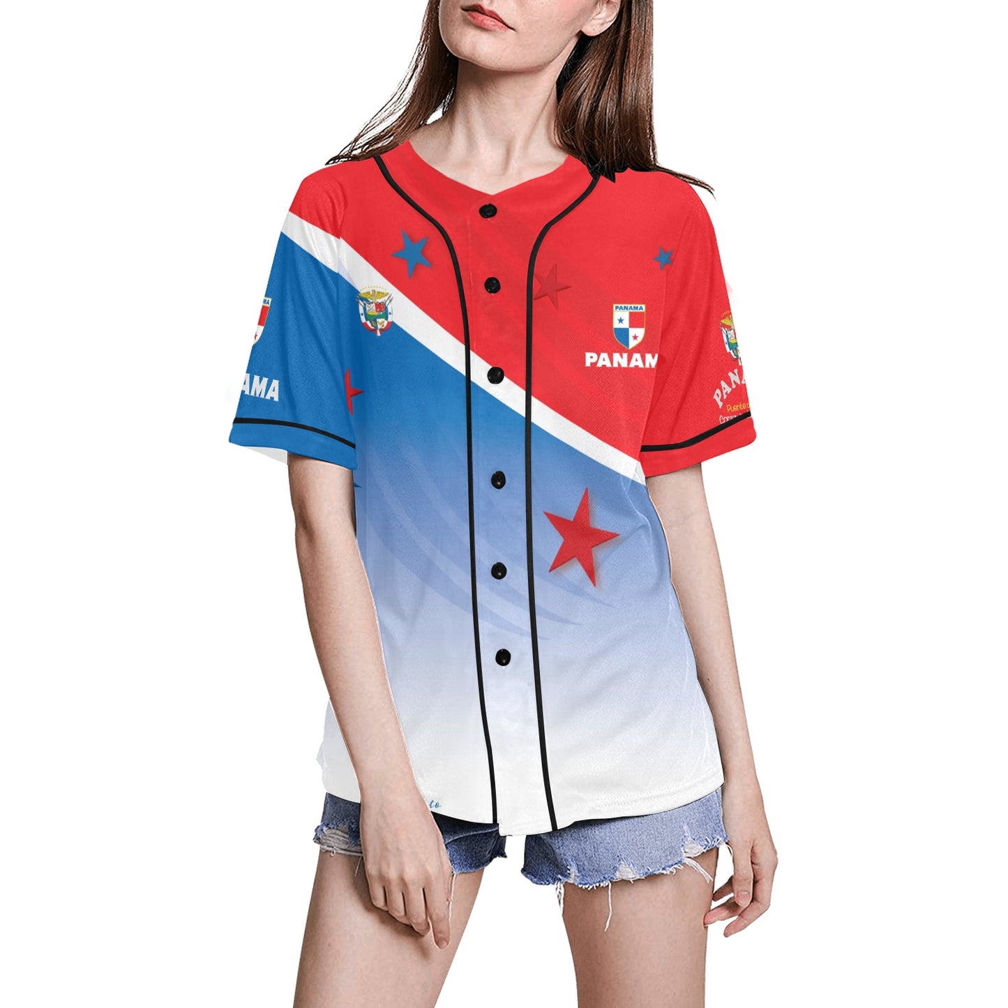 Panama Gradient Women's All Over Print Baseball Jersey(ModelT50)