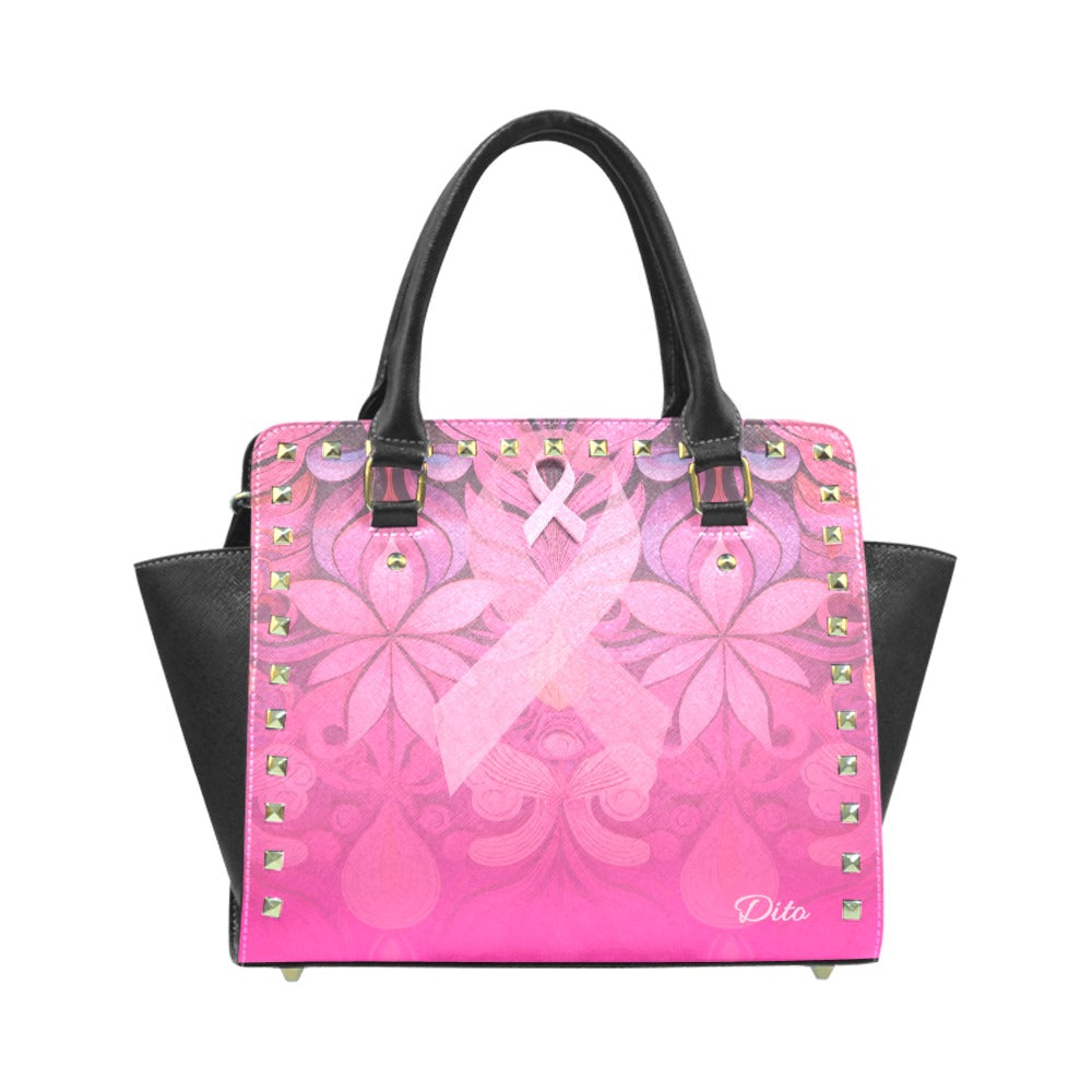 *Awareness Rivet Shoulder Handbag