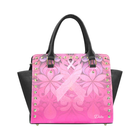 *Awareness Rivet Shoulder Handbag