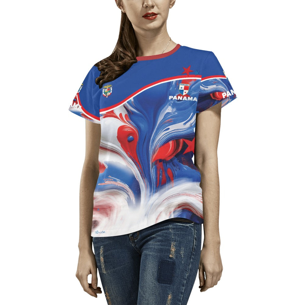 Panama Paint Women's All Over Print T-shirt (USA Size) (T40)