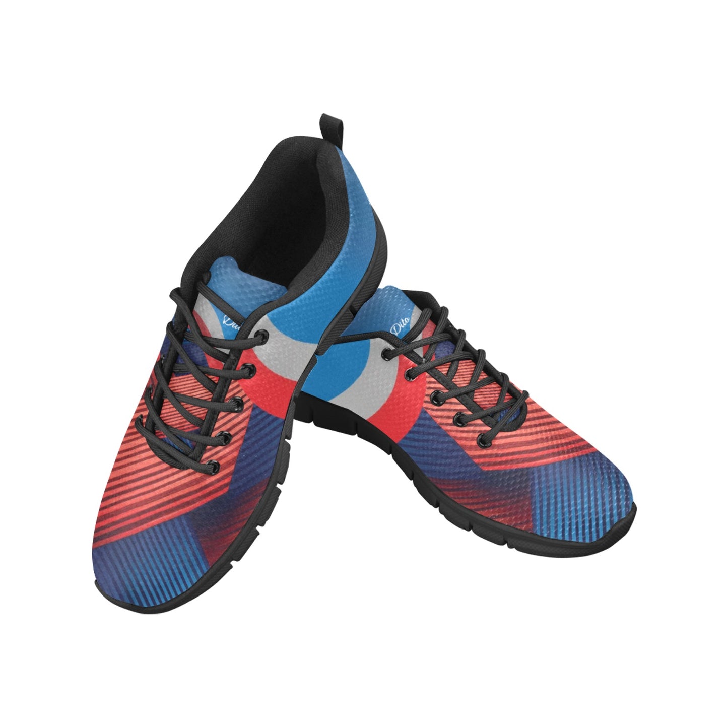 Red Ribbon Men's Breathable Sneakers (Model 055)