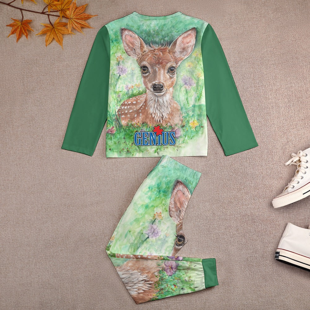 Genius Deer Mom Girl's Pajama suit. (See Size Chart)